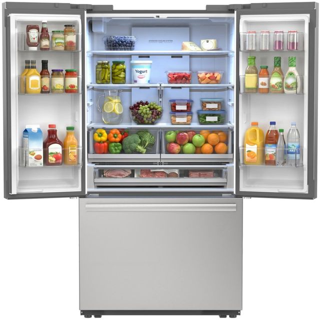 Sharp 36" Stainless Steel Counter Depth French 3-Door Refrigerator with Internal Water Dispenser-2
