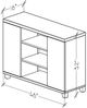 Perdue Woodworks Big Chester Black Woodgrain/S'mores 2-Door TV Media Console-2