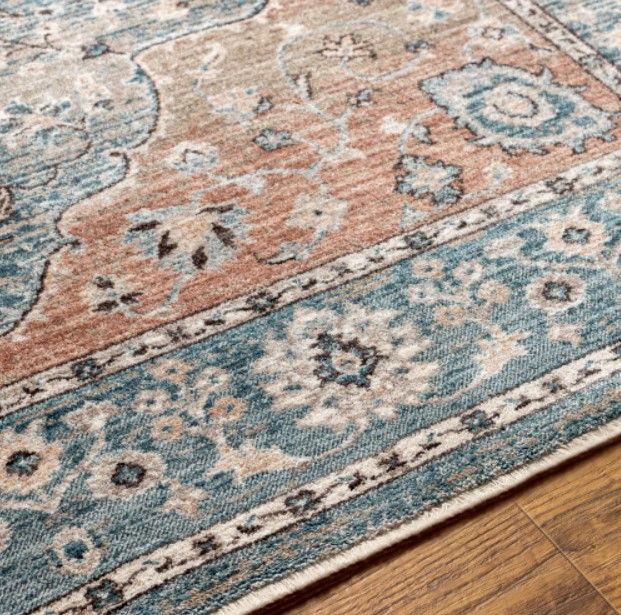 Surya Carlisle Dark Blue/Medium Brown 4'x6' Area Rug-4