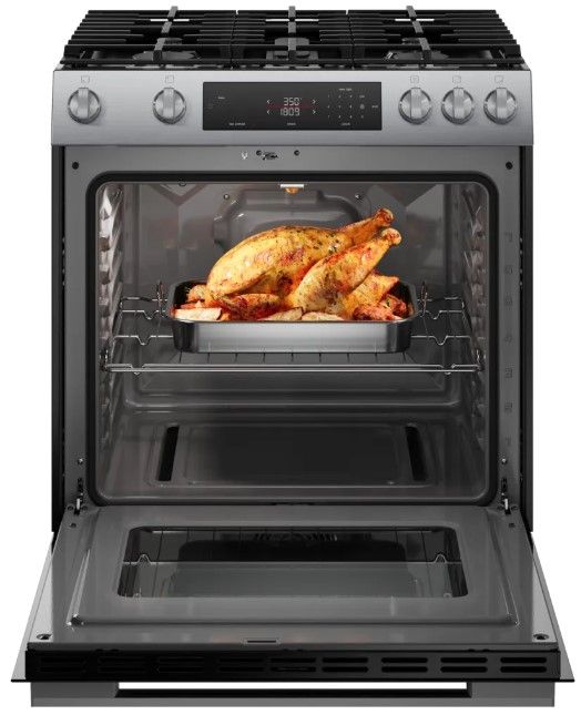 Bosch® 100 Series 30" Stainless Steel Slide-In Gas Range-4