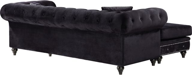 Meridian Furniture Sabrina 2-Piece Black Velvet Reversible Sectional-3