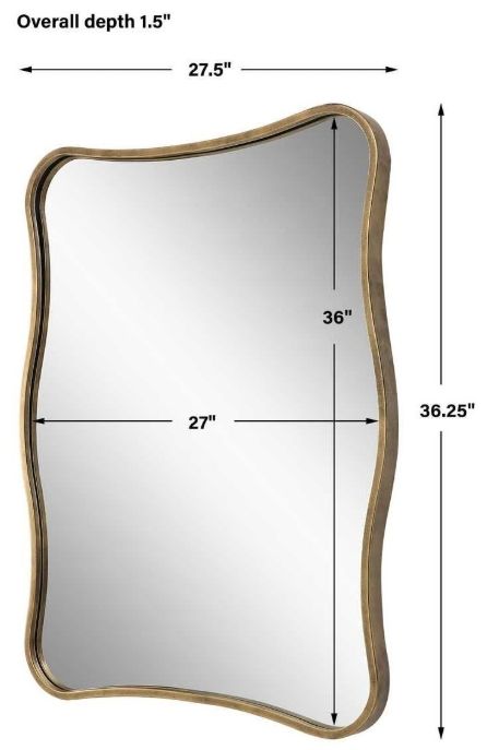 Uttermost® Pavia Antiqued Gold Curvy Accent Mirror-3