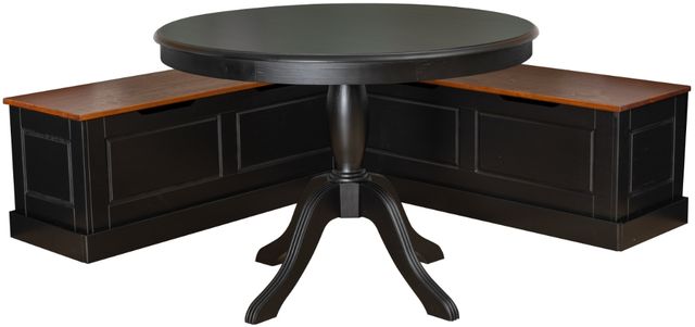 Linon Norah 2-Piece Black/Walnut Nook Dining Set-0