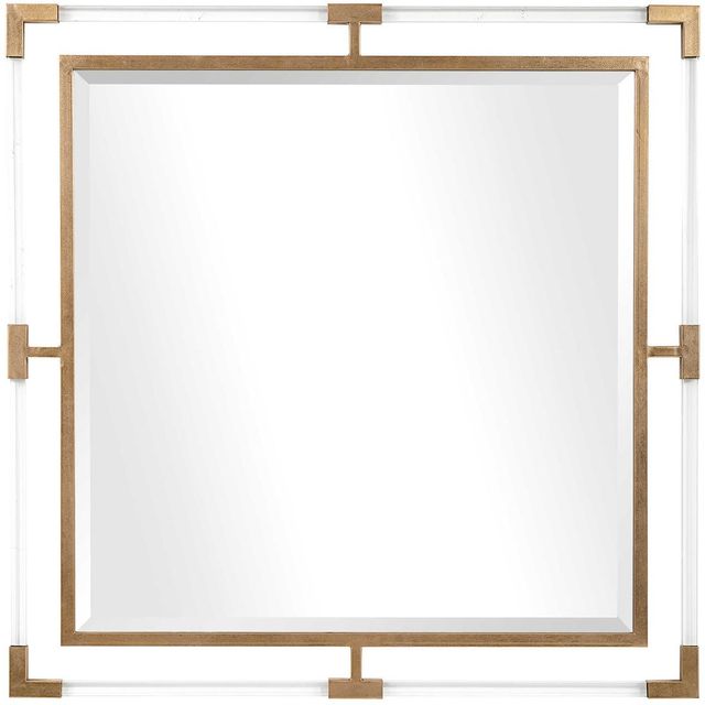 Uttermost® Balkan Metallic Gold Leaf Square Mirror