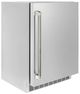 ZLINE Autograph Edition Touchstone 24 " 5.2 Cu. Ft. Stainless Steel 151 Can Beverage Fridge with Solid Door and Polished Nickel Helix Handle-2