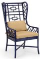 Wildwood Lamps Coastal Gwyneth Indigo/Sand Linen Wing Chair-0