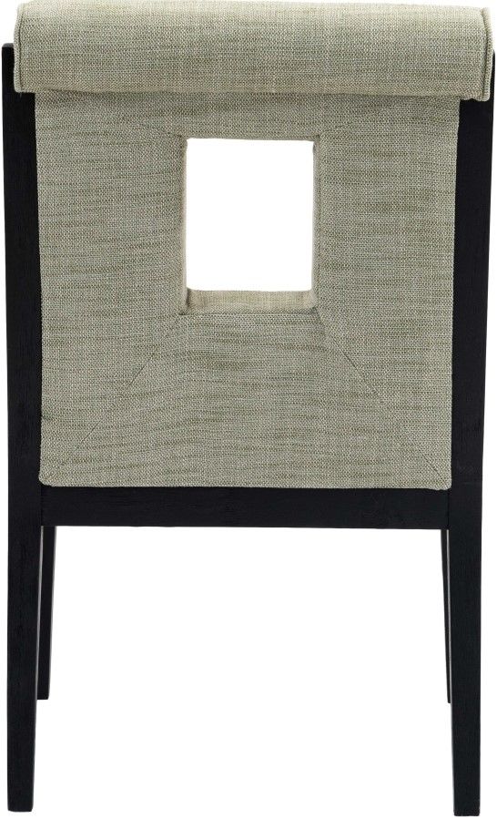 Meridian Furniture Gwendolyn Green/Black Linen Textured Upholstered Dining Chair-4