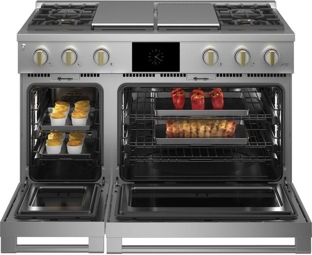 Monogram® Statement Collection 48" Stainless Steel Pro Style Dual Fuel Range with 4 Burners, Grill, and Griddle-2