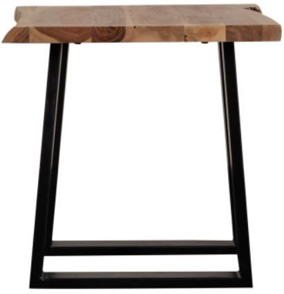 Porter International Designs Manzanita Natural End Table with Black Metal Base -2