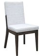 Chaise d'appoint en tissu brun foncé/blanc VieBois®-0
