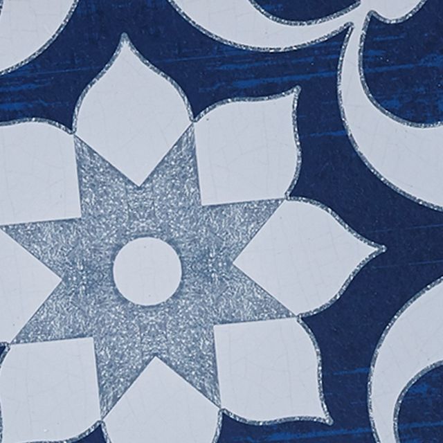 Olliix by Madison Park Patterned Tiles 3 Pieces Navy Paper Printed with Gel Coat and Framed Wall Decor Set-4
