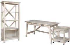 Signature Design by Ashley® Carynhurst 3-Piece Whitewash Home Office Desk Set