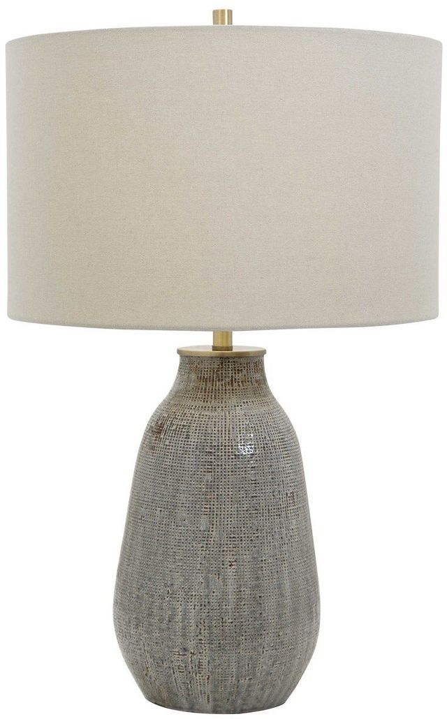 Uttermost® Monacan Gray Textured Table Lamp-0