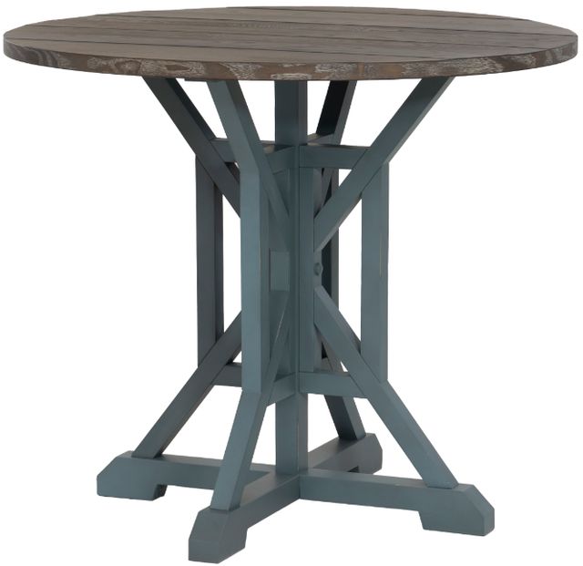 Coast2Coast Home™ Belsey Gray Counter Height Dining Table with Breezy Coastal Blue Base-0