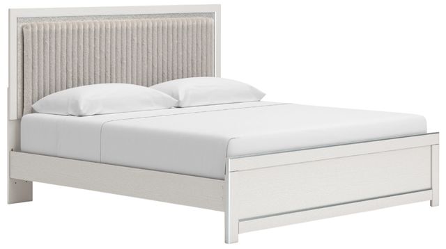Signature Design by Ashley® Zuraleus White King Upholstered Panel Bed-0