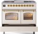 Ilve® Nostalgie II Series 40" Antique White Pro Style Dual Fuel Range-4