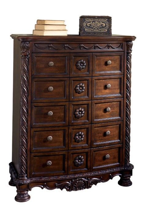 Millennium® by Ashley® North Shore 5-Piece Dark Brown King Panel Bed Set-3
