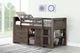 Donco Kids Barn Door Brushed Shadow Twin Low Loft Bed-1