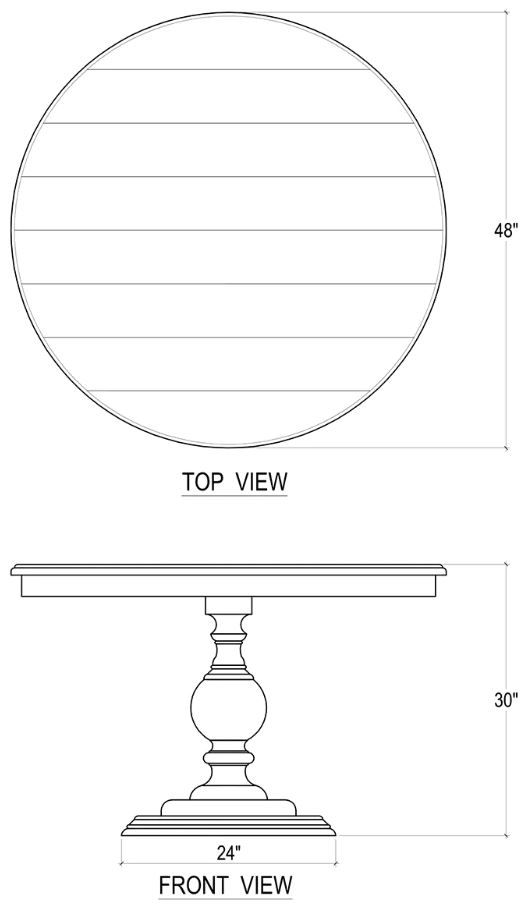 Bramble Customizable Gloucester 48'' Dining Table-2