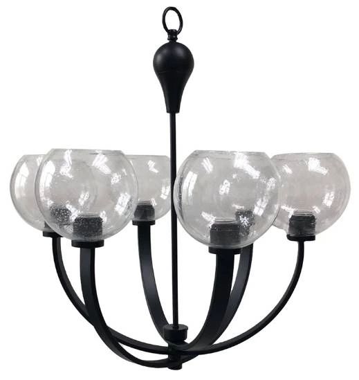 YHD Matte Black 6-Light Chandelier-0