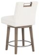 Fairfield® Customizable Entree Dining Nickel Metal Pull Short Button Back Swivel Counter Stool-3
