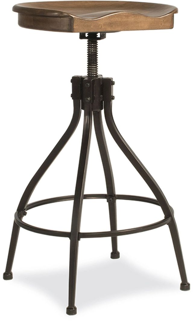 HH2 Home Worland Brown/Distressed Walnut Adjustable Metal Stool-1