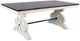 Sunny Designs™ Carriage House Charcoal Gray Trestle Table with Weathered Crème Frame-0