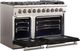 FORNO® Capriasca 48" Stainless Steel Pro Style Gas Range with Black Door-3