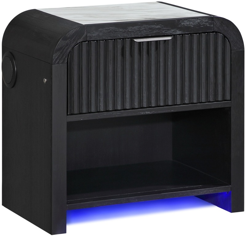 極美品 raw life factory RLF Night LOW Northfield Living Beverly Black/White Nightstand | Big Sandy