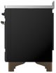 Ilve® Majestic III 48" Glossy Black Pro Style Induction Range with Solid Door and Burnished Trim-4