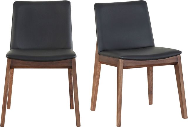 Moe's Home Collection Deco 2-Piece Ebony PVC Dining Chair Set-2