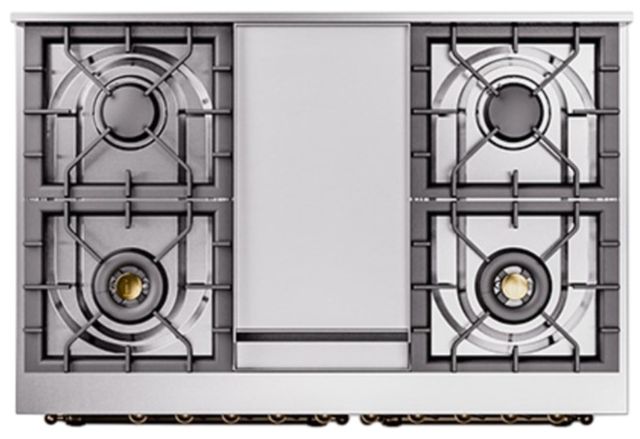 Ilve® Nostalgie II Noblesse 40'' Custom RAL Color Pro Style Dual Fuel Range with Copper Trim-2