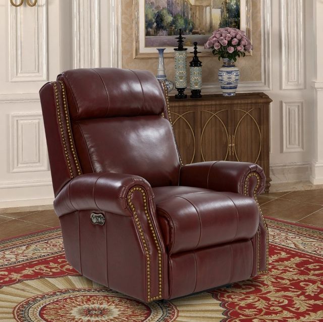 BarcaLounger® Blair Marisol Cabernet Leather Power Recliner-2