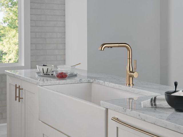 Delta Almari™ Champagne Bronze Single Handle Pull-Out Kitchen Faucet-1