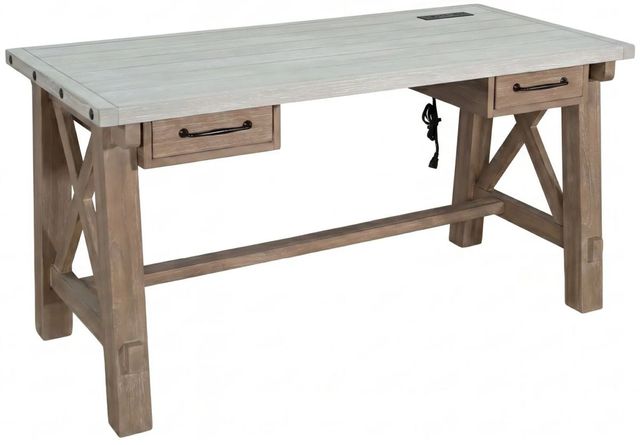Sunny Designs™ Vivian Light Gray/Wheat Writing Desk-0