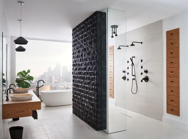 Brizo Odin® Matte Black Slide Bar Handshower with H2okinetic® Technology-4