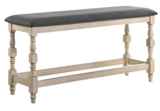 Furniture of America® Plymouth Dark Gray/Ivory Counter Height Bench