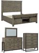 Signature Design by Ashley® Brennagan 4-Piece Gray King Storage Panel Bed Set-0