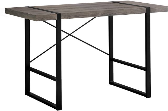 Monarch Specialties Inc. 48"L Dark Taupe and Black Metal Computer Desk-0