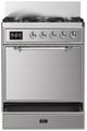 Ilve® Majestic III 30" Stainless Steel Pro Style Dual Fuel Natural Gas Range with Solid Door and Chrome Trim-2