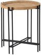 A & B Home Natural Side Table with Black Metal Base-0
