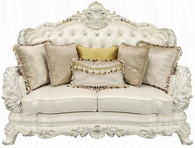 ACME Furniture Adara Antique White/Pearl White Loveseat -1
