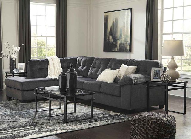 Signature Design by Ashley® Accrington 2-Piece Granite Left-Arm Facing Sofa Sleeper Sectional and Chaise-3