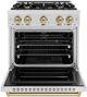 ZLINE Classic Autograph Edition 30" Satin Stainless Steel Pro Style Dual Fuel Range with Champagne Bronze Accents-1