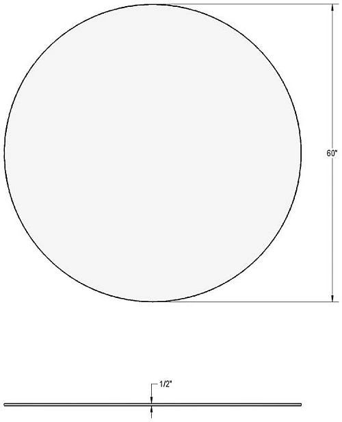 Amisco Customizable Gemma 60" Round Dining Table with 0.5" White Glass Top-1
