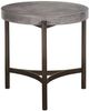 Modus Furniture Lyon Gray End Table with Brushed Bronze Base-0