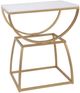 StyleCraft Norman Wyatt Gold/White Eliptical Side Table-0