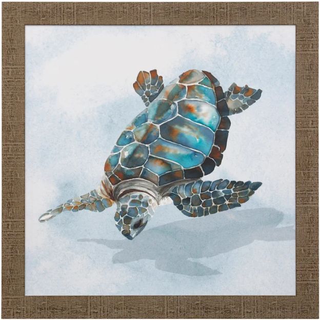 Stylecraft Blue Sea Turtle II Blue/Brown/Red Wall Art-0