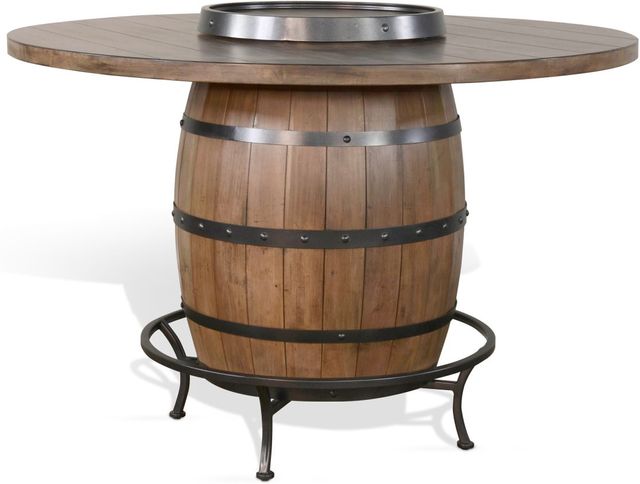 Sunny Designs™ Doe Valley Buckskin Pub Table with Wine Barrel Base-0