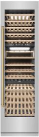 ZLINE Autograph Edition 24" 12.4 Cu. Ft. Triple Zone 100 Bottle Column Wine Cooler in Stainless Steel and Polished Gold Accents-0
